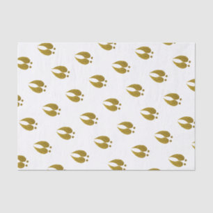 Trendy Rustic Elegant Faux Glitter Gold Deer Track Tissue Paper