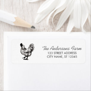 Trendy Rustic Farm Chicken Return Address  