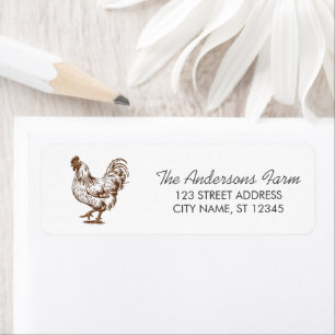 Trendy Rustic Farm Chicken Return Address  