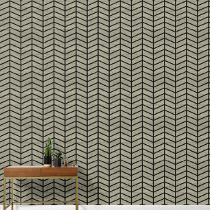 Trendy Rustic Green Chevron Wallpaper