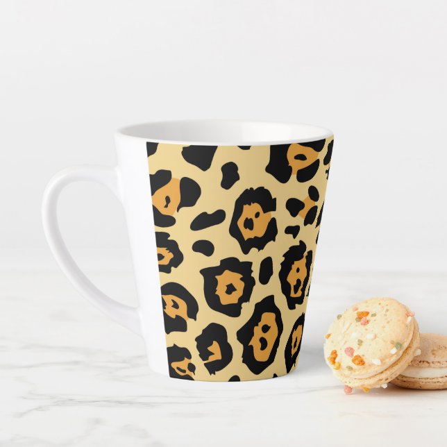 trendy safari fashion leopard spots cheetah print latte mug (In Situ)