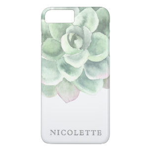 Trendy Sage Green Watercolor Succulent Case-Mate iPhone Case
