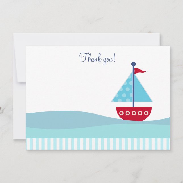 Trendy Sailboat Flat Thank you notes (Front)
