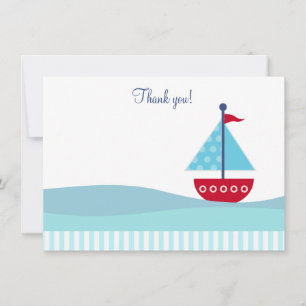Trendy Sailboat Flat Thank you notes