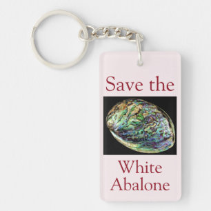 Trendy Save The White Abalone Quote Keychain
