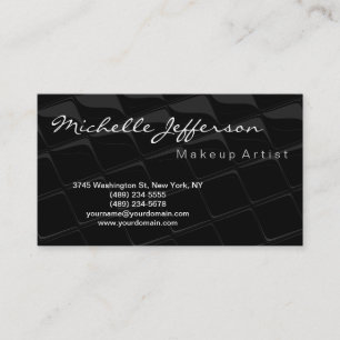 Trendy Script Black Grey Pattern Business Card