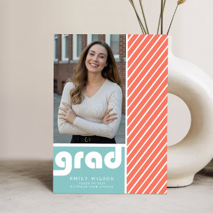 Trendy Script Grad Photo Graduation Announcement Postcard
