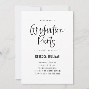Trendy Script Graduation Party Photo Invitation