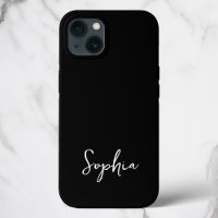 Trendy Script Modern Custom Signature Name Black 