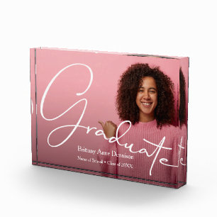 Trendy Script Modern Graduate Photo Block