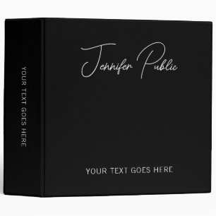 Trendy Script Name Text Logo Here Elegant Binder