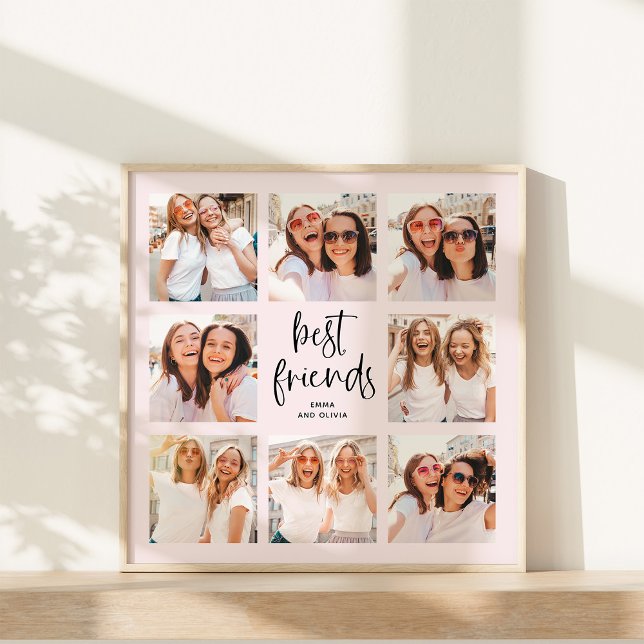 Trendy Script on Blush | Multi Photo Best Friends Poster (Creator Uploaded)