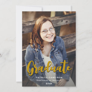 Trendy Script Overlay   Two Photo Graduation Annou Announcement