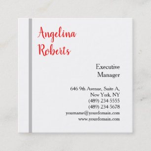 Trendy script professional plain minimalist square business card