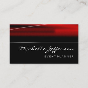 Trendy Script Red Black Pattern Business Card