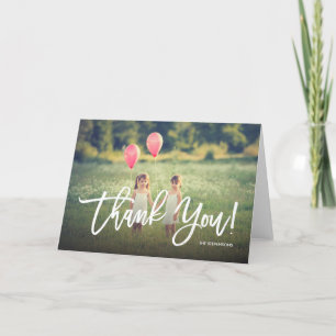 Trendy Script Thank You Full Bleed Photo Card