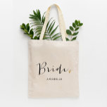 Trendy Script Typography "Bride" Tote Bag<br><div class="desc">Fun personalized design for the bride-to-be.</div>