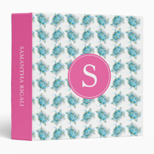 Trendy Sea Turtle Back To School Binder for Her
