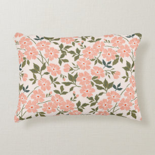 Trendy seamless vintage floral pattern. Endless pr Accent Pillow