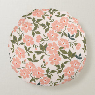 Trendy seamless vintage floral pattern. Endless pr Round Pillow