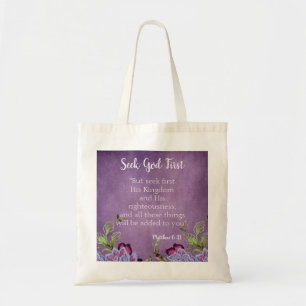 Trendy Seek God First Tote Bag