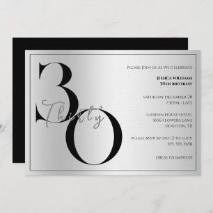 Trendy Shiny Modern unisex 30th Birthday  Invitation