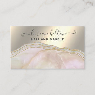 Trendy signature agate geode elegant gold foil bus business card