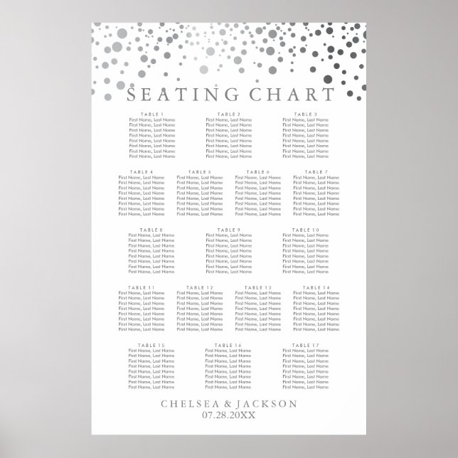 Trendy Silver Dots - Seating Chart ( 17 ) (Front)
