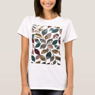 Trendy Silver LEAFY FUSION 3D Text Art T-Shirt
