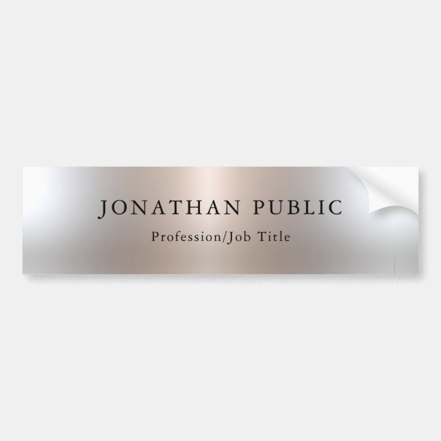 Trendy Silver Look Professional Glamour Template Bumper Sticker (Front)
