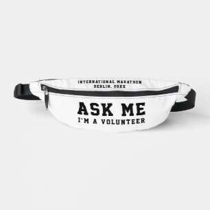 Trendy Simple Black White Volunteer Ask Minimal Fanny Pack