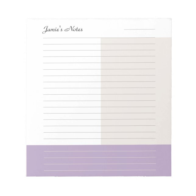 Trendy Simple Colorblock Notepad (Front)