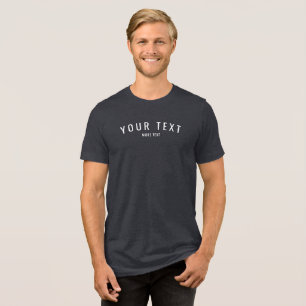 Trendy Simple Custom Mens Black Heather Triblend Tri-Blend Shirt