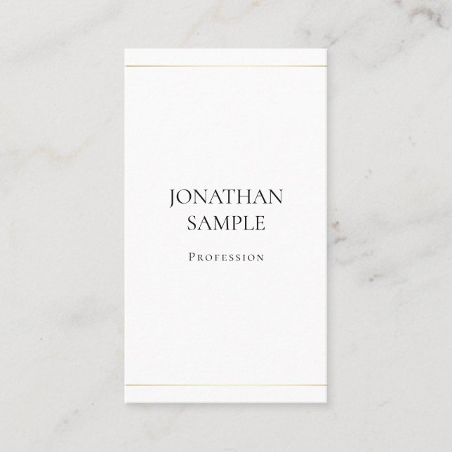 Trendy Simple Design Elegant Plain Luxury Modern Business Card (Front)