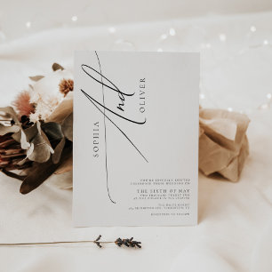 Trendy Simple Elegant Script Wedding Invitation