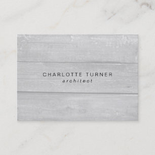 Trendy Simple Minimalist Grey Wood Professional Business Card