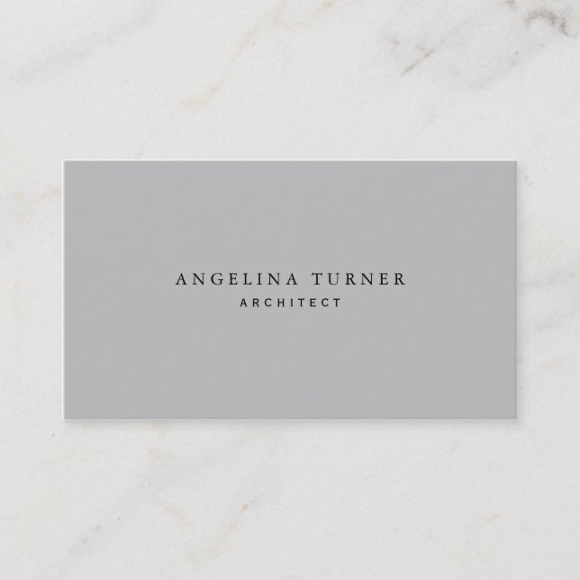 Trendy Simple Minimalist Silver Grey Professional Business Card (Front)