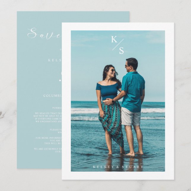 Trendy Simple Modern Custom Photo Couple Wedding (Front/Back)