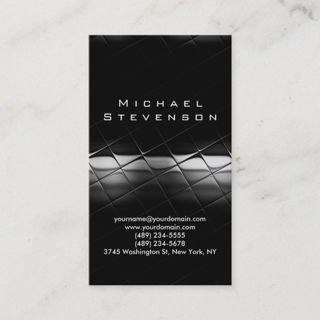 Trendy Simple Plain Grey Black Business Card (Front)