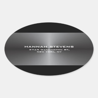 Trendy Simple Plain Grey Elegant Modern Oval Sticker