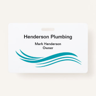Trendy Simple Plumber Staff Business Badges