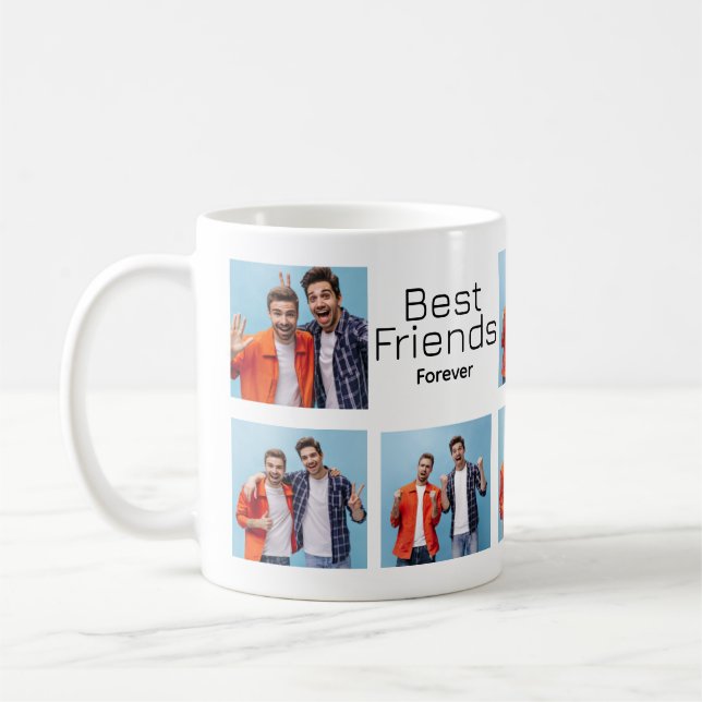 Trendy Simple  Script Best Friends for ever photo  Coffee Mug (Left)