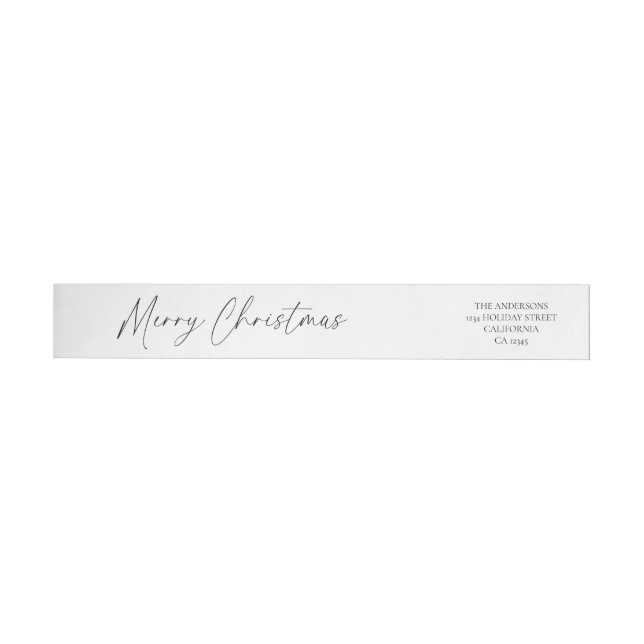 Trendy Simple Script Merry Christmas Typography Wrap Around Label (Individual)