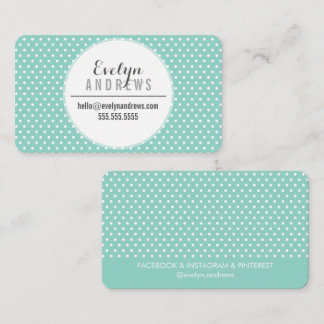TRENDY SIMPLE SPOT mini polka dot cute mint white Business Card