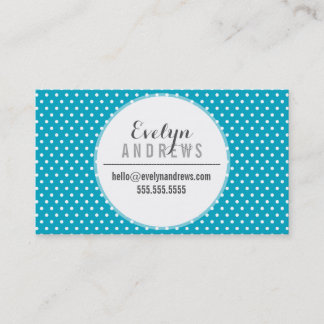 TRENDY SIMPLE SPOT mini polka dot cute turquoise Business Card