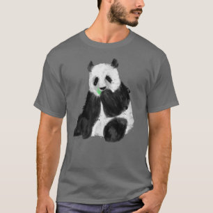 Trendy Sitting Panda Bear Painting T-Shirt