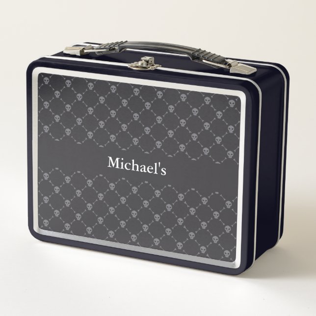 Trendy Skulls Metal Lunch Box (Front)
