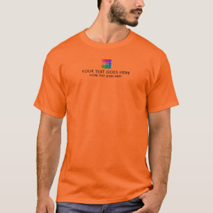 Trendy Small Tiny Text Upload Photo to Mens Modern T-Shirt