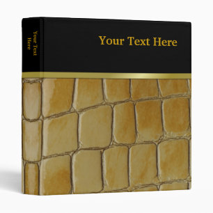 Trendy Snake Skin Gold Black Binder