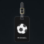 Trendy Soccer Ball Football Personalized Black     Luggage Tag<br><div class="desc">Trendy Soccer Ball Football Personalized Black Luggage Tag</div>